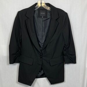 The Limited Black Collection Ruched 3/4 Sleeve Blazer